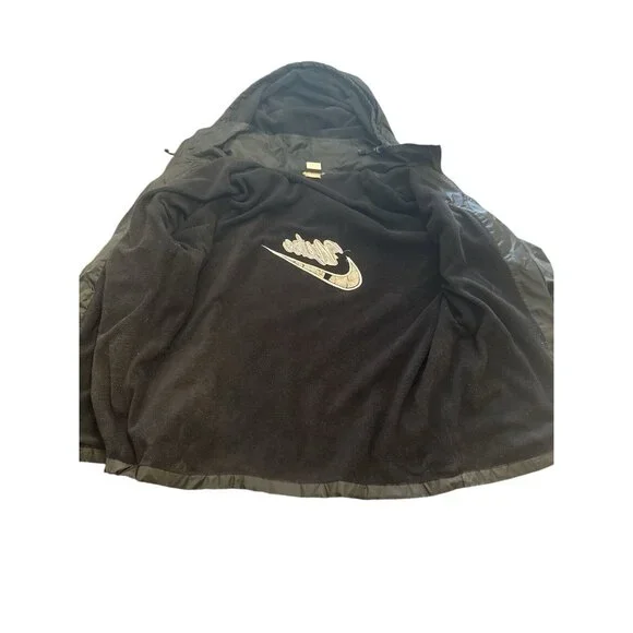 Nike Mens Hooded Windbreaker Jacket Black With White Stripes Size L